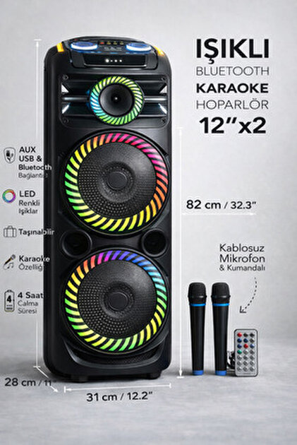 EXENAR Büyük Boy Bluetooth Hoparlör PMP0 16800W Speaker 8.5X2