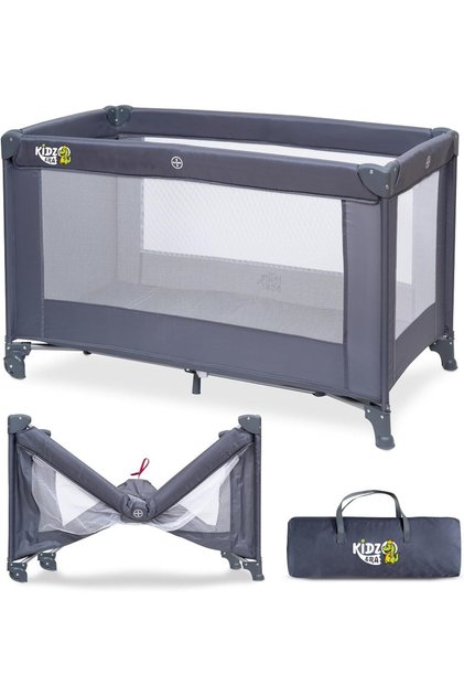 Portable playpen and bassinet with front wheels for easy movement, mattress and carrying bag - easy