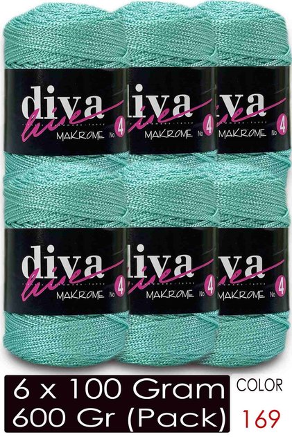 Snur Diva Macrame Gros (Nr:4) 169 Mint (Pachet de 6)