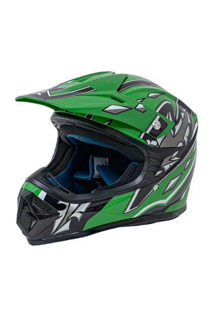 Cască enduro mărimea M, pentru motociclete, cross, ATV, orificii de ventilație, vizieră reglabilă, verde