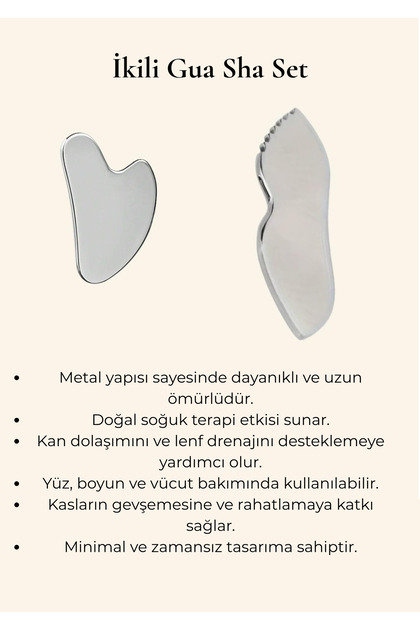 İkili Metal Gua Sha Seti