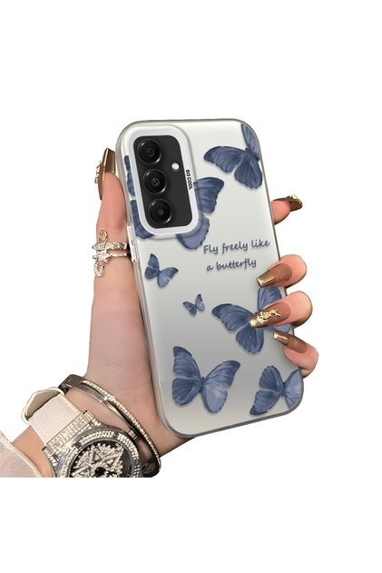 Samsung Galaxy A16 4G/5G Compatible Hard Acrylic Back Silicone Edge Lens Protection Butterfly Case