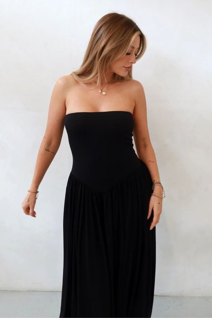 Sofie Strapless Bodycon Sandy Maxi Dress