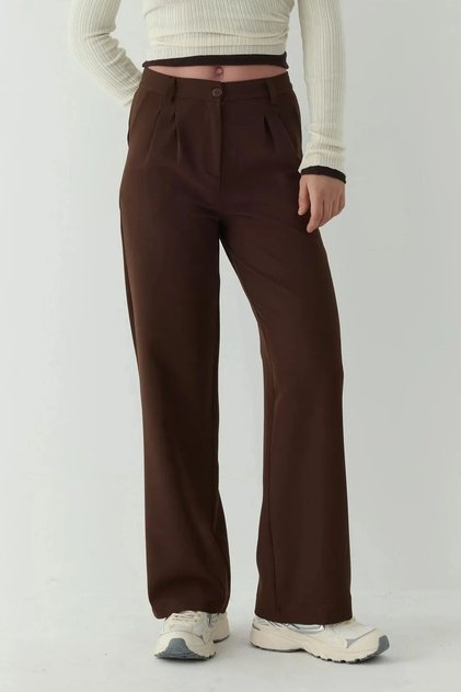 Wide Leg Pleated Casual Pants