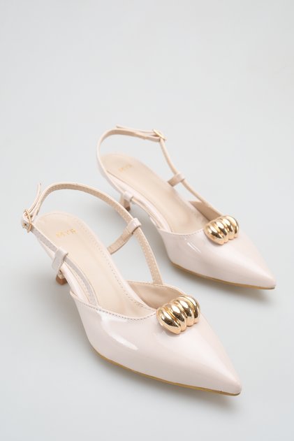 Women's Buckle Detailed Heeled Shoes Patent Leather
