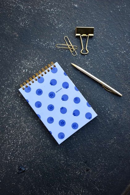 Berry Blue A6 Spiral Bound Lined Notebook