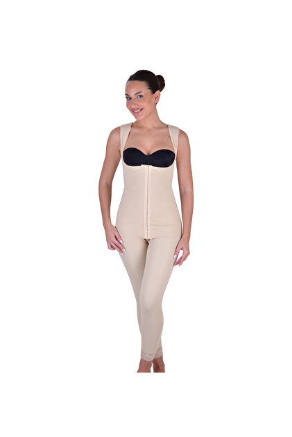 Post-Liposuction Firming Shaping Front Hook Closed Back Corset up to the Ankle