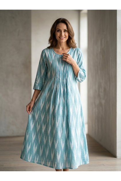 Rochie cu fronseuri din Ikat