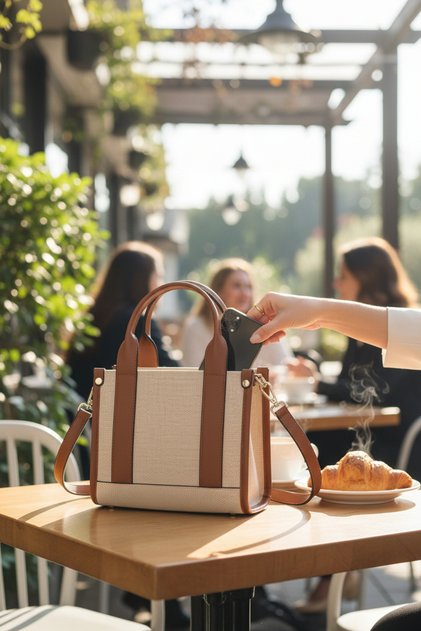 Women's Stylish Daily Hand and Shoulder Bag - Minimal Design Box Bag