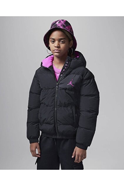 Jordan Essentials Midweight Puffer Çocuk Siyah Mont