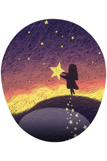 Hayalperest Çocuk Yıldızlı Gece - Bilek Destekli Oval Mouse Pad