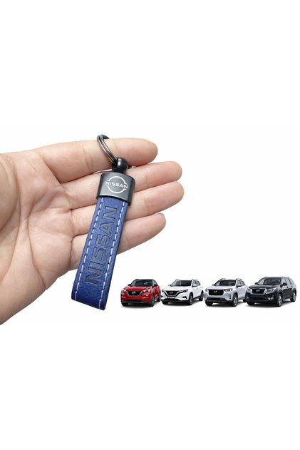 Nissan Compatible Faux Leather Keychain – Stylish Design, Durable Use Navy Blue 1 Piece