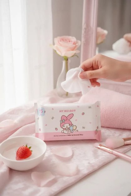 Lisanslı My Melody Yüz Temizleme Mendili Çilek Özlü 12.5 Cm