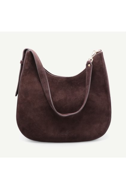 Uderra Genuine Leather Luna Shoulder Bag-S4Ys0409-Brown Split Suede Leather