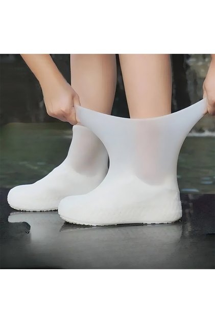 baise 1 Pair Rain Boot Overshoes For Outdoor Use, Silicone Waterproof Shoe Covers, Rainy Day Sho...