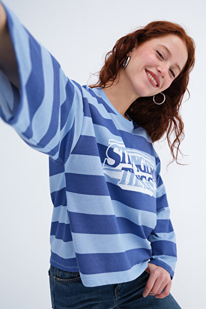 Addax Çizgili Uzun Kollu T-shirt B10607 - Fiyatı, Yorumları