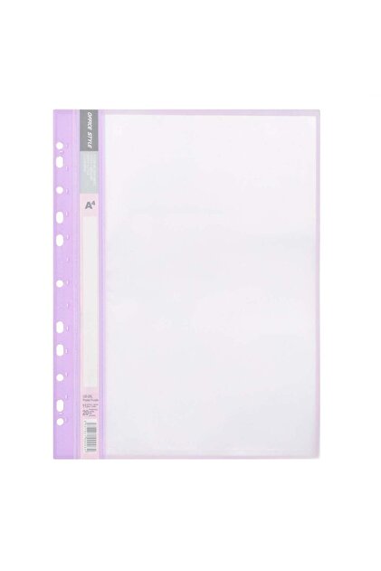 Dosar Plastic A4 Mov Pastel cu 20 de Folii Transparente pentru Biblioraft