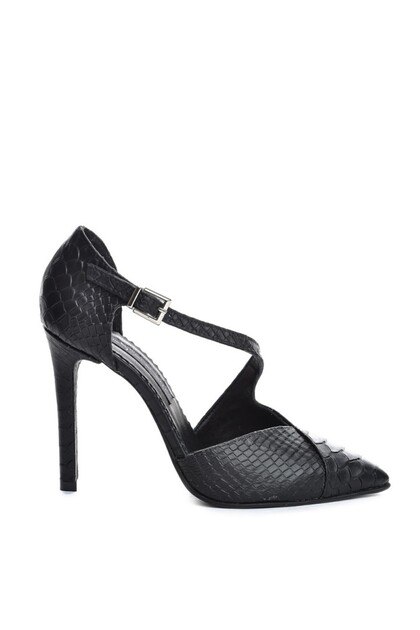 Pantofi stiletto piele naturala Negru Paloma