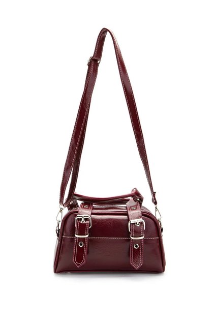 Gold Women's Buckle Leather Bag Hand & Shoulder Bag