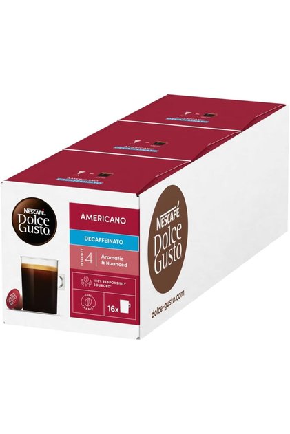 NESCAFÉ Americano Decaf Coffee Pods - total of 48 Coffee Capsules - Decaffeinated Coffee (3 Packs)
