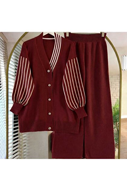 Women's Sleeve Collar Detailed Knitwear Set