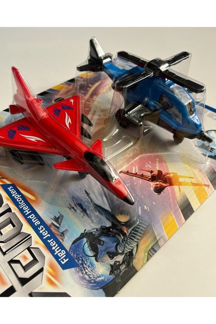 Frictional Airplane and Helicopter Set, Set of 2, 19X12 cm