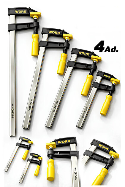 WORKMASTER F Tipi Ahşap Çelik Mengene Kıskaç İşkence 4'lü Set 150