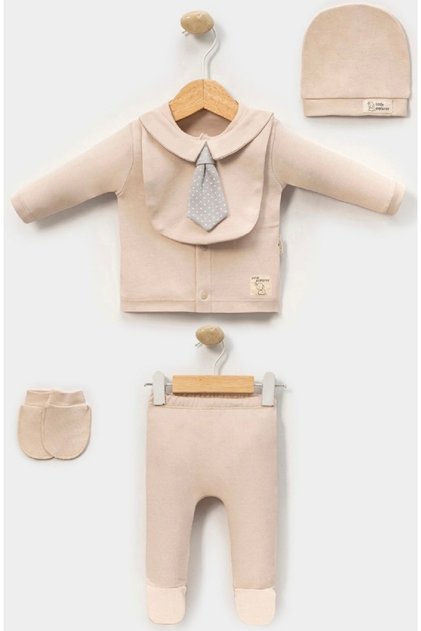 Baby Boy Set with Tie, 5-Piece Set, Newborn 5-Piece Hospital Outfit Set