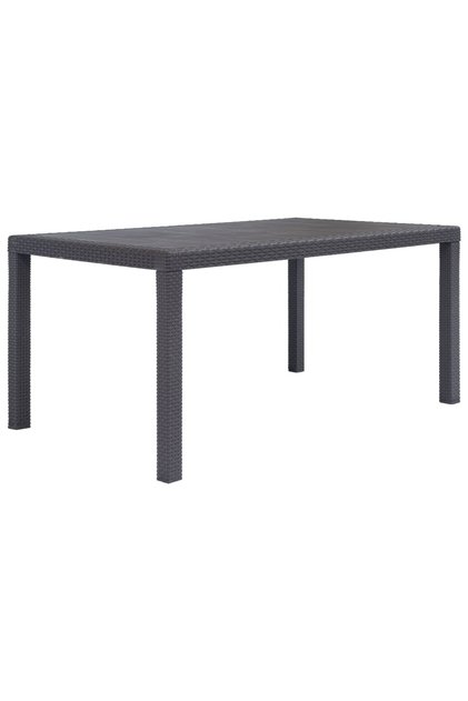 Garden Table Brown 150x90x72 cm Plastic Rattan Look