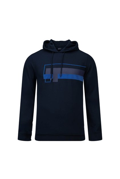 Navy Blue Regular Fit Printed Hooded Sweatshirt
