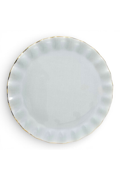 Hüma Gold Gilded Glass Cake Plate Set | 6 Pieces 21 cm