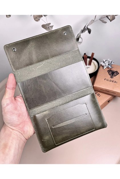 Genuine Leather Multi-Compartment Minimalist Tobacco Pouch 2131