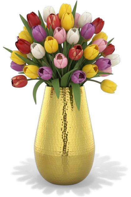 Hammered Gold Mild Steel Floor Vase 45cm