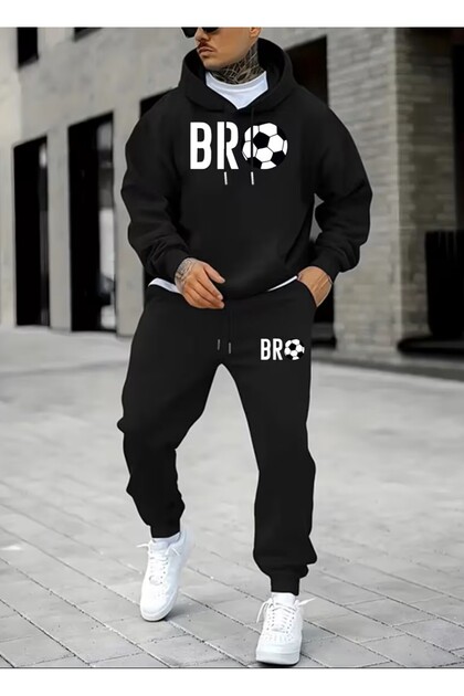 Stylish Casual Sportswear Two-Piece Set, Includes Trend K Hooded Top and Comfortable Long Pants