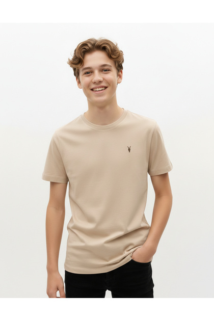 Boy's Crew Neck Embroidered Short Sleeve T-Shirt Kzk001