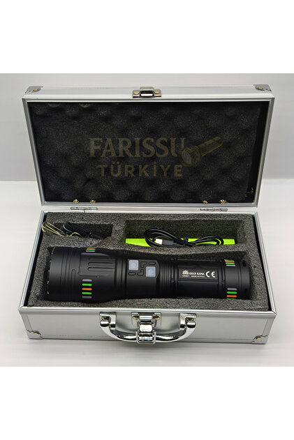 farissu GK601 10000 Lümen El Feneri | 8×18650 Pil (4 Yedek