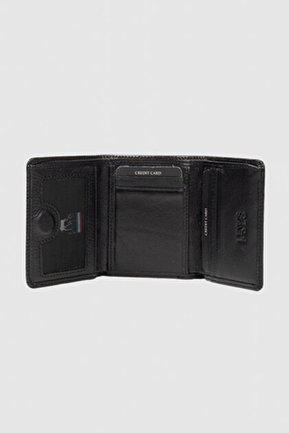 LEWİS POLO Zeynsa Genuine Leather Convenient Black Men's Wallet