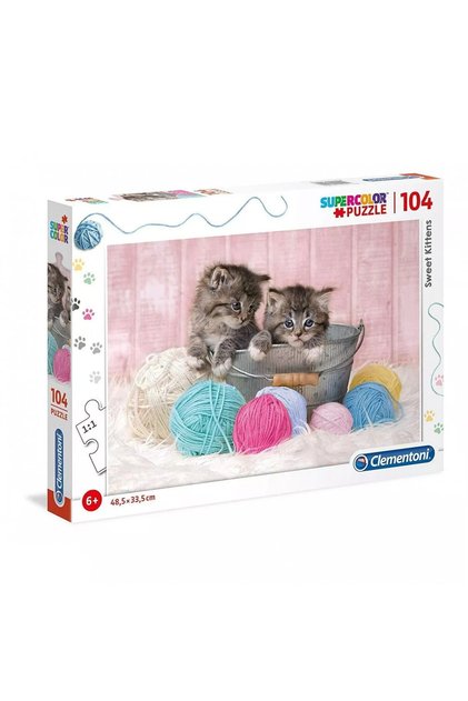 Clementoni, SuperColor, Pisicuțe Dulci, Puzzle, Unisex, 6+ ani, 104 piese