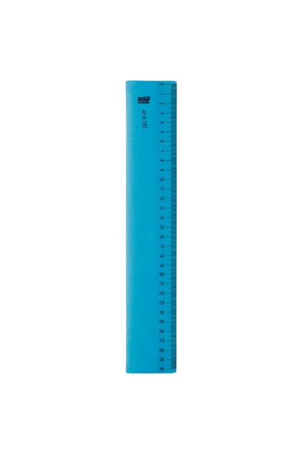 Rigla flexibila din plastic, 30cm, - albastru transparent