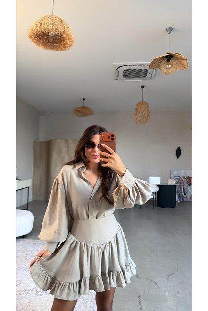 Mink Silk Tencel Fabric Skirt Shirt Set