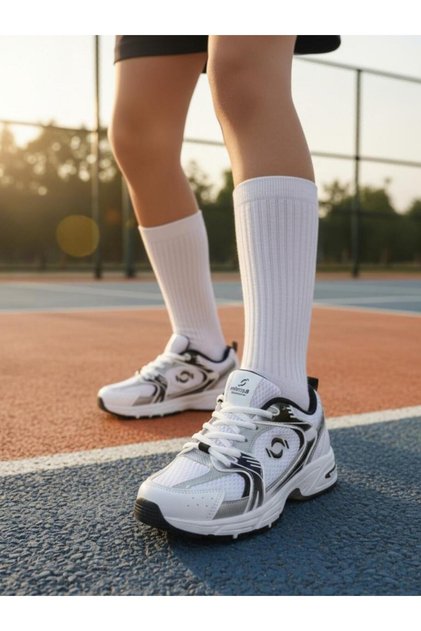 Unisex White Black Daily Comfortable Lightweight Children's Walking Running Sports Shoes