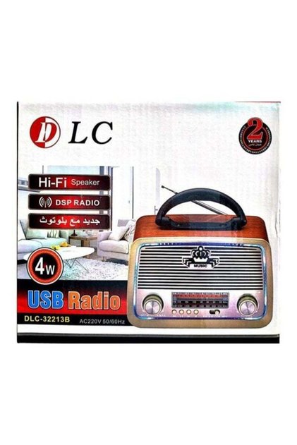 مكبر صوت راديو بلوتوث USB – صوت عالي الدقة، راديو DSP، تصميم كلاسيكي