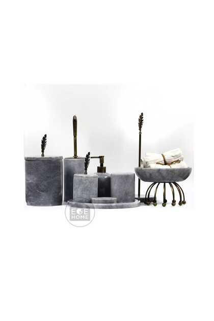 Decorative Gray Marble Bathroom Set with 9 Antique Accessories Design Set\Marble Set