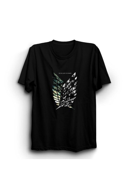 Attack on Titan, for the Glory of Humanity, Anime Printed , 100% Cotton Unisex T-Shirt