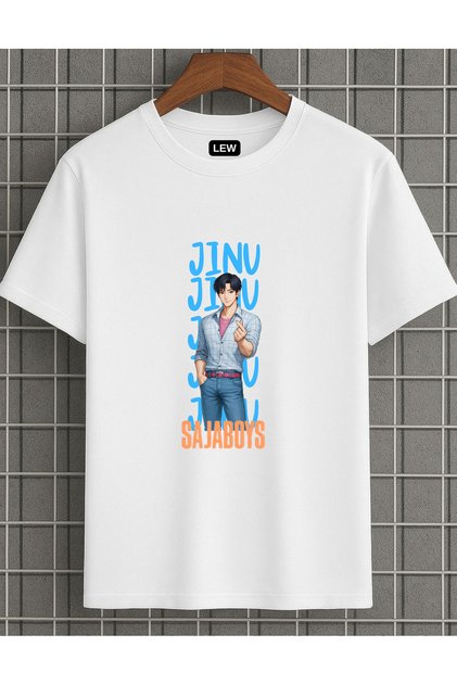 Sajaboys Kpop Jınu Character Design Premium Printed Cotton T-Shirt