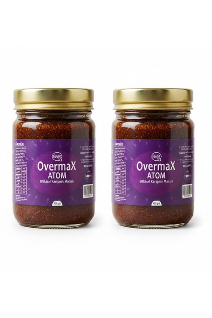 Overmax Atom Bitkisel Karışımlı Macun, Doğal Güç Desteği, 420 gr x 2 adet