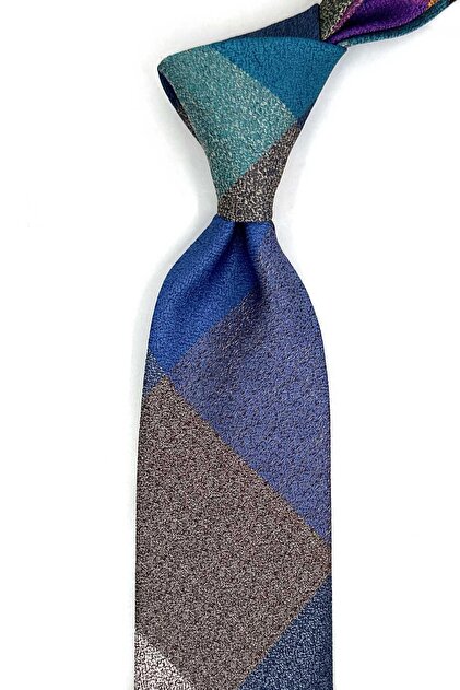 Sand Pattern Multi Color Patchwork Classic Tie Kk13410