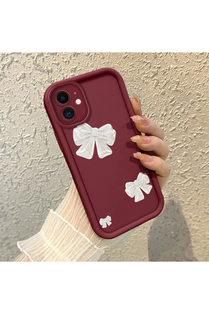 iPhone 12 Compatible High Quality Bow Ribbon Silicone Phone Case