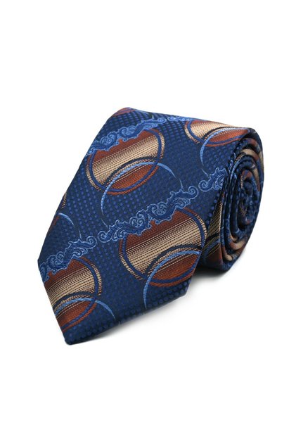 Navy Blue Brown Beige Special Patterned Tie 31842 Brown