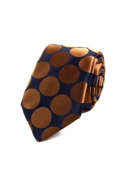 Navy Blue Tan Brown Polka Dot Special Woven Tie 33232 Tan